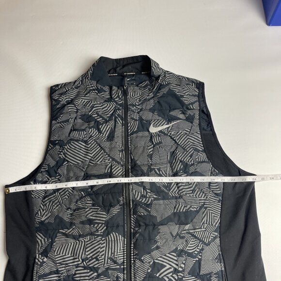 Nike Thermosoft reflective running vest Mens XL Grey Geometric patterns Full Zip - Picture 7 of 11